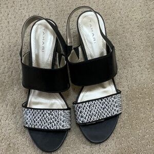 Tahari Black and White Women's Sandals